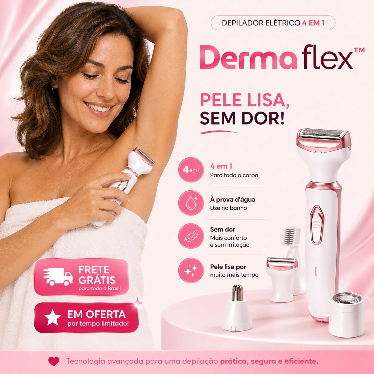 Depilador Elétrico 4 em 1 - DermaFlex™