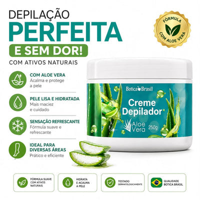 DepilaSoft™ – Creme Depilador Corpo & Rosto com Aloe Vera