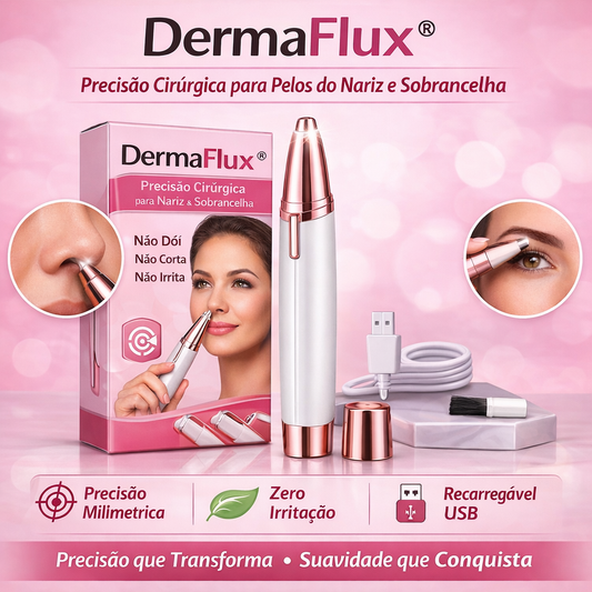 Caneta Depiladora Facial | DermaFlux - Sobrancelha, Buço, Nariz e Ouvido