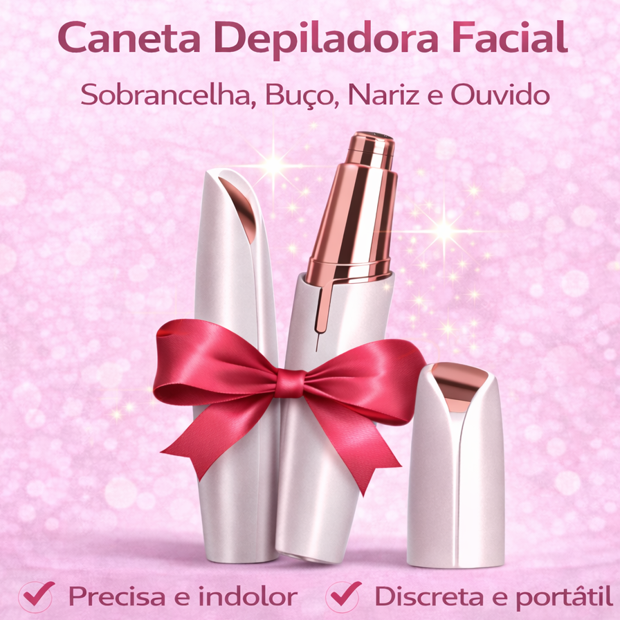 Caneta Depiladora Facial | DermaFlux - Sobrancelha, Buço, Nariz e Ouvido