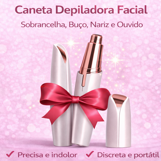 Caneta Depiladora Facial | DermaFlux - Sobrancelha, Buço, Nariz e Ouvido
