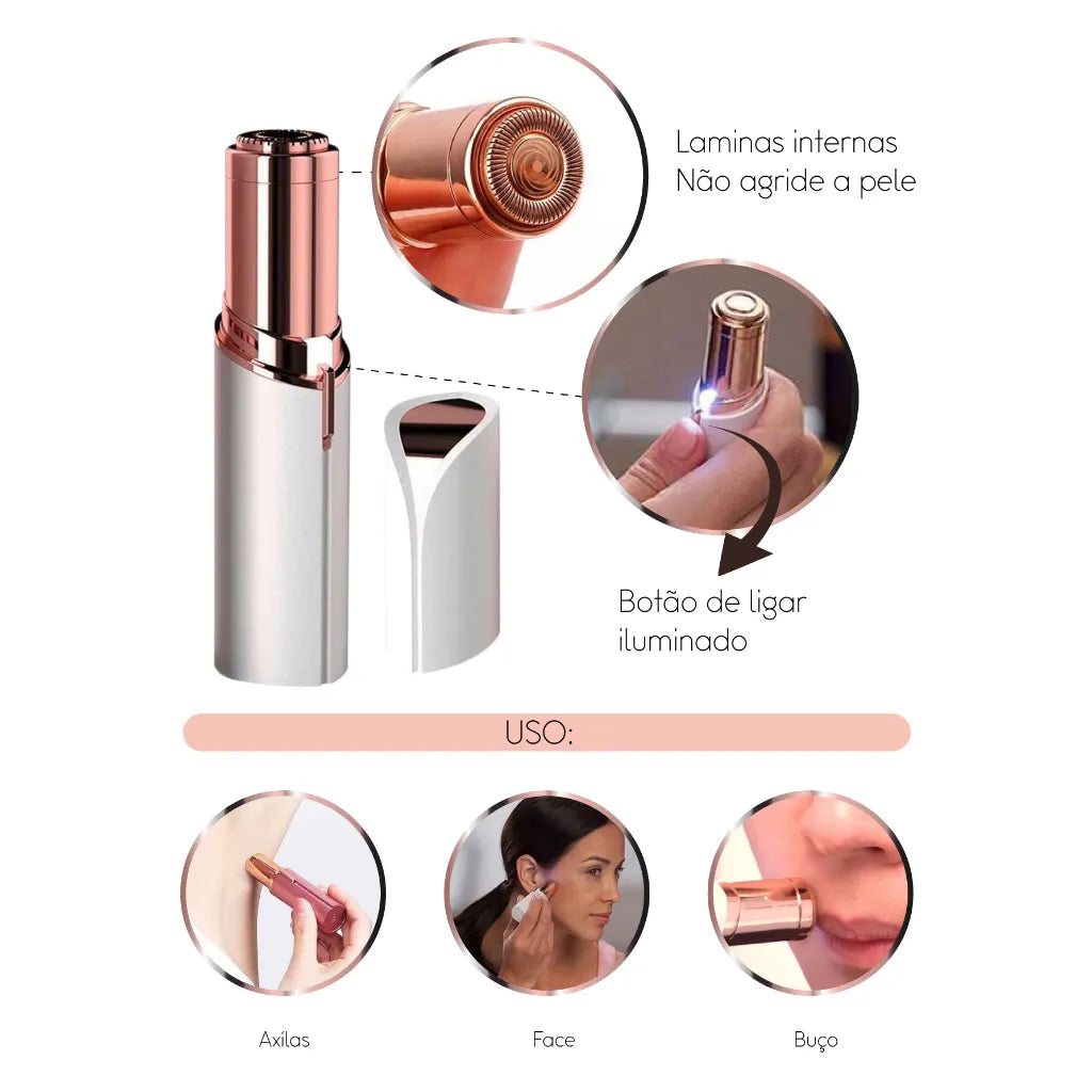 Depilador Facial DermaGlide - Remova pelos do rosto de forma rápida e indolor